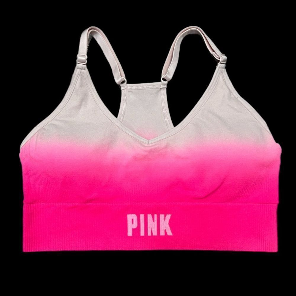 Victorias Secret Pink Active Seamless lightly Lined Gym Yoga Sports bra pink S